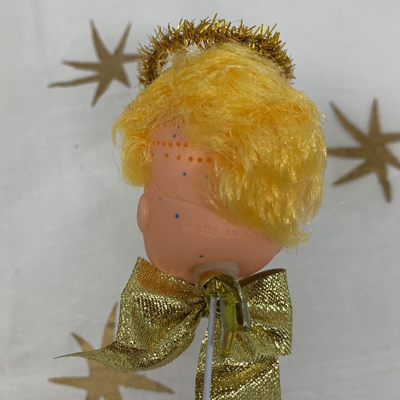 9” angel w/ halo doll head on pick vintage - Picture 13 of 16